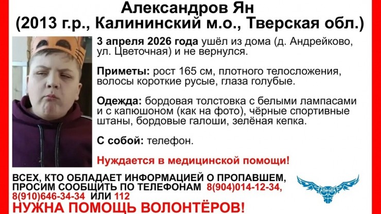 Под Тверью пропал ребенок, нуждающийся в медицинской помощи - новости ТИА