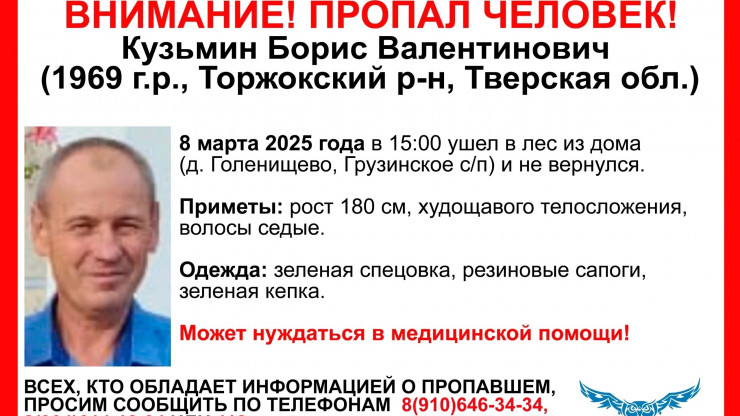 В Торжокском районе мужчина 8 марта не вернулся из леса - новости ТИА