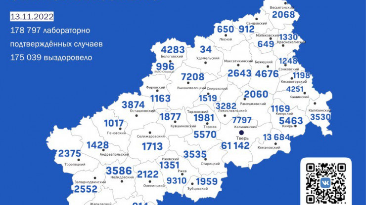 С начала пандемии в Тверской области зарегистрировано 178 797 случаев ковида - новости ТИА