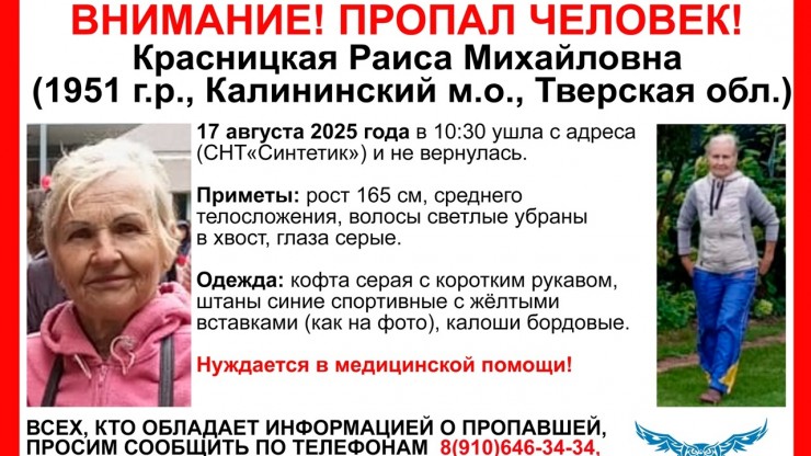 В дачном кооперативе под Тверью ушла и пропала 74-летняя женщина - новости ТИА