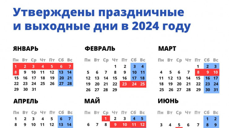 Кабмин утвердил календарь выходных и праздников в 2024 году - ТИА