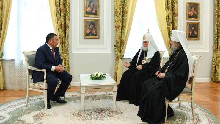 Патриарх Кирилл в Твери провёл встречу с Игорем Руденей и митрополитом Амвросием - новости ТИА