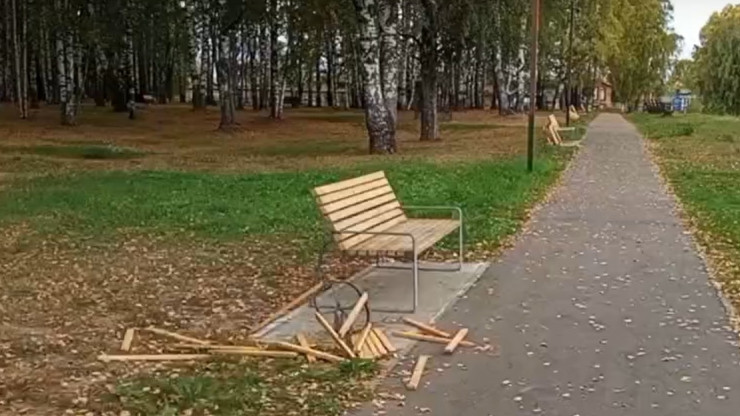 В Весьегонске вандалы сломали новые урны в Приморском парке - новости ТИА