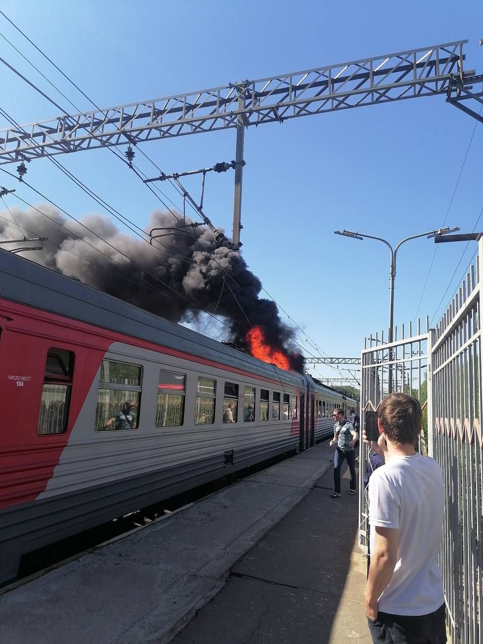 В Подмосковье загорелась электричка на маршруте Москва - Тверь - ТИА