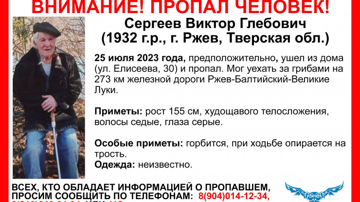 В Тверской области волонтеры ищут пропавшего 91-летнего мужчину - новости ТИА