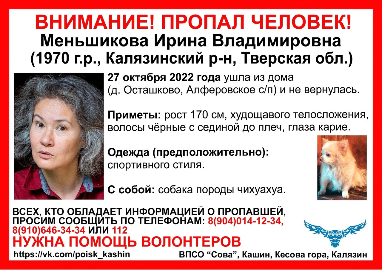 В Тверской области пропала 52-летняя женщина с собачкой | 30.10.2022 |  Тверь - БезФормата