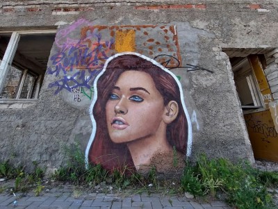 Тверская уличная художница нарисовала красивую девушку на стене заброшки - новости ТИА