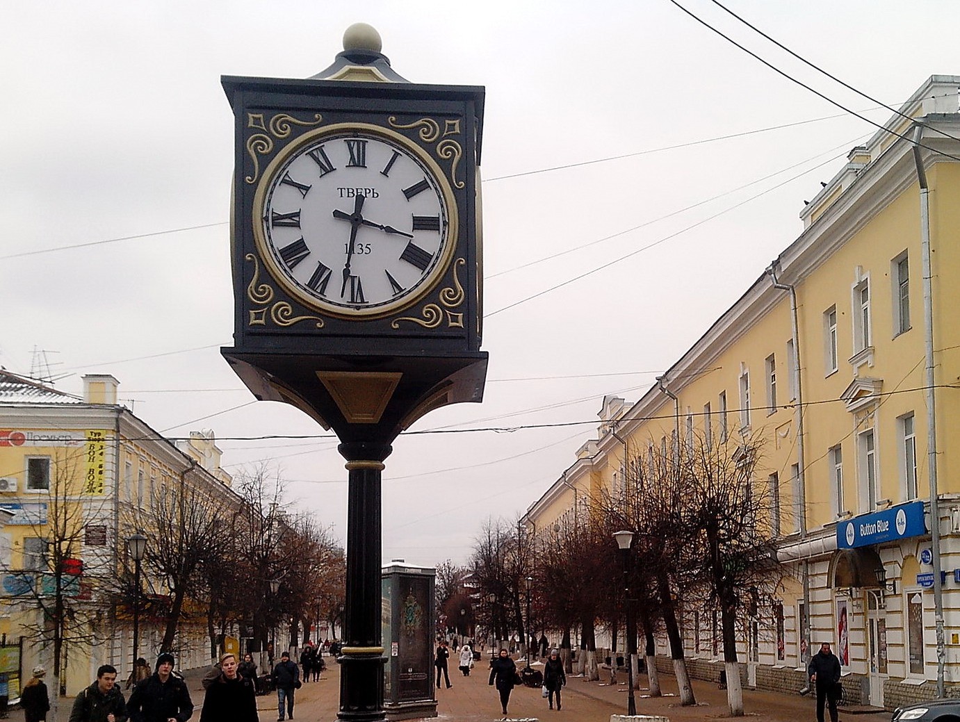 Тверь часы на бульвар Радищева и Трехсвятская