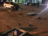 В Бежецке машина снесла бетонный столб  - Новости ТИА
