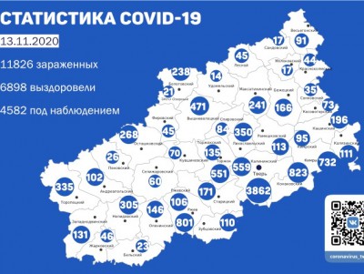Обновленная карта коронавируса по районам Тверской области на 13 ноября - новости ТИА