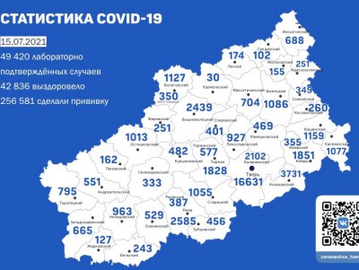 Карта коронавируса Тверской области по данным на 15 июля - новости ТИА