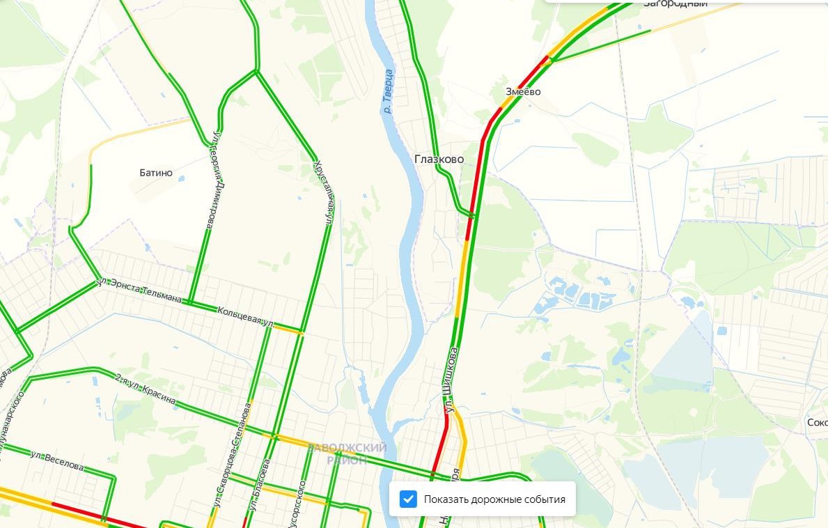 Пробки в твери онлайн карта смотреть