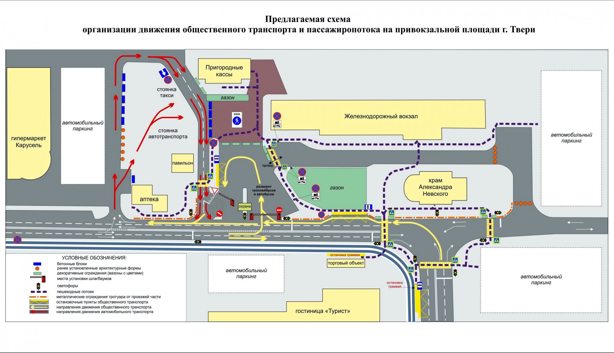 Схема движения на парковке