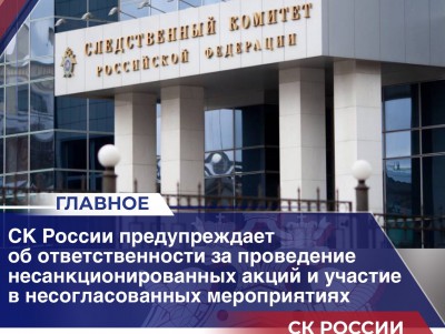 Следственный комитет предупредил об ответственности за проведение акций - Новости ТИА