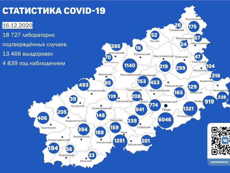 Правительство тверской области коронавирус карта