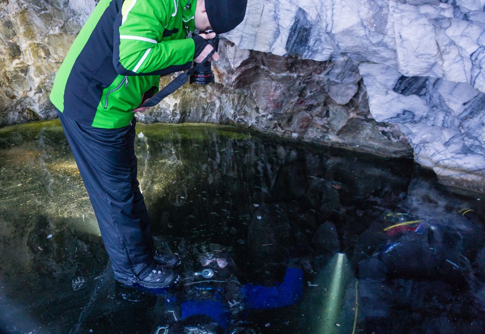 Мраморный каньон Рускеала под водой