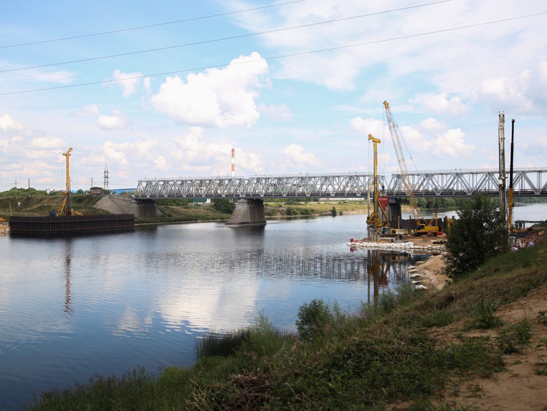 Строительство западного моста в твери