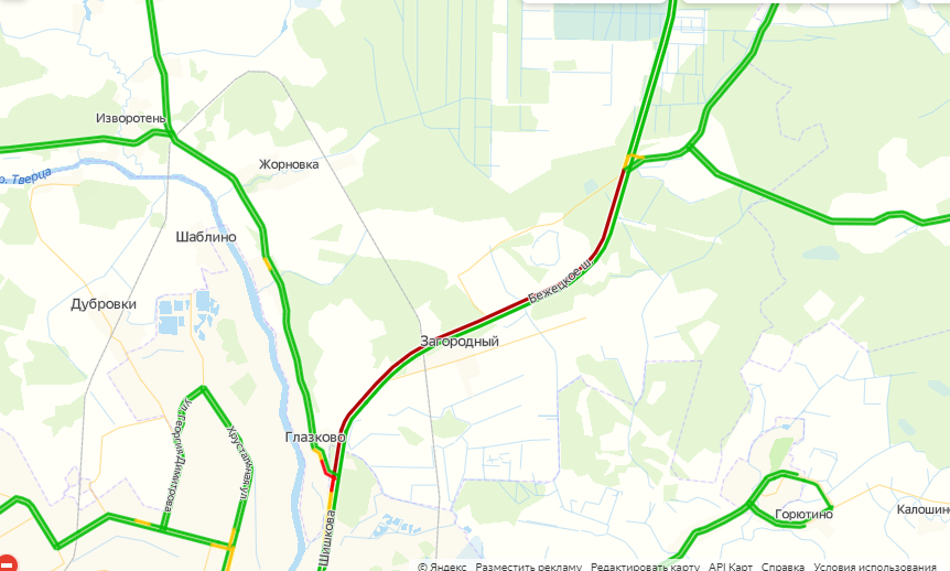 Бежецк тверь пробка сейчас