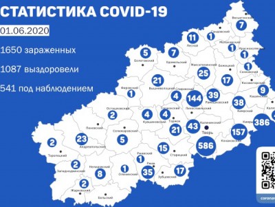 Карта коронавируса по районам Тверской области на 1 июня  - новости ТИА