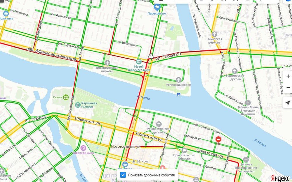 Пробки в твери онлайн карта смотреть