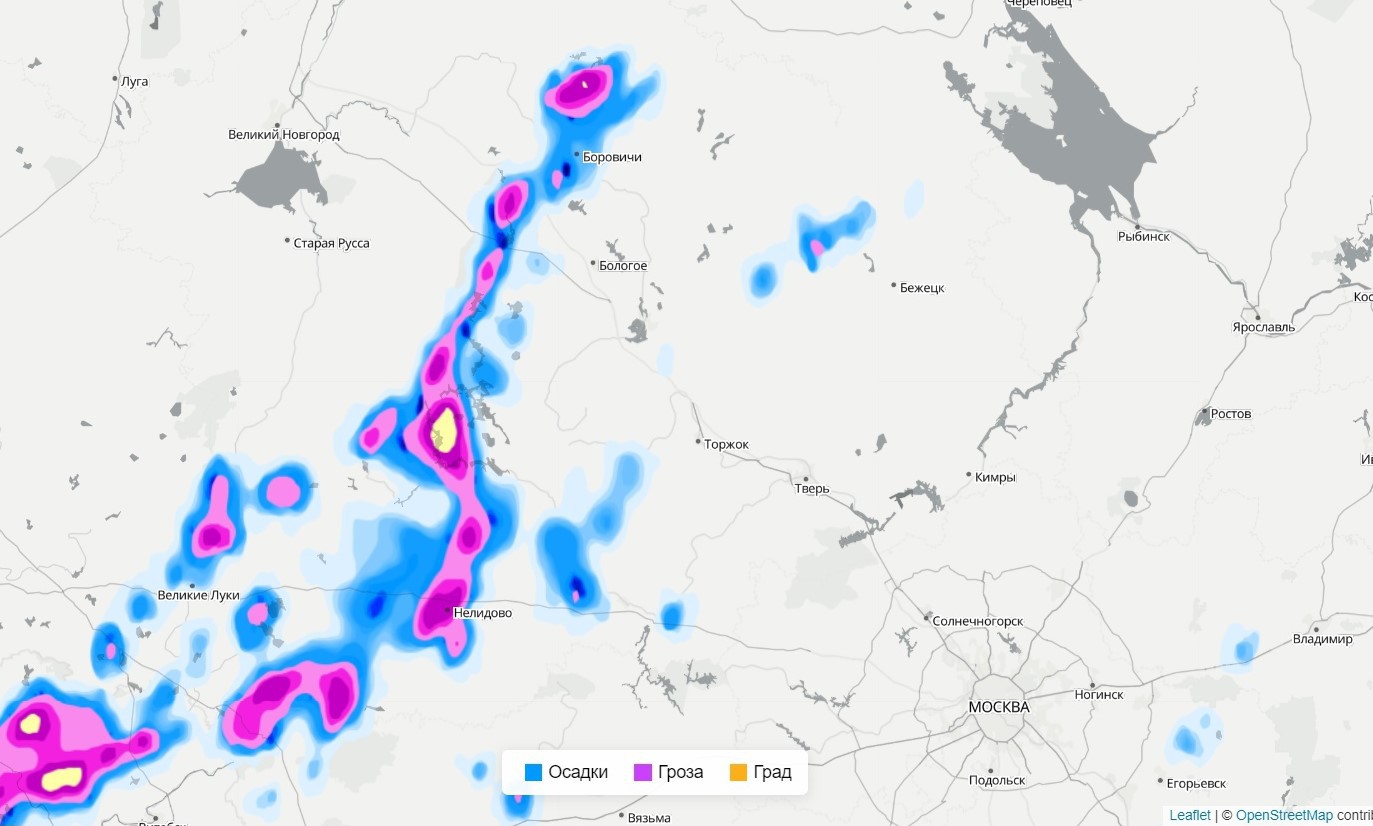 Gismeteo москва карта осадков