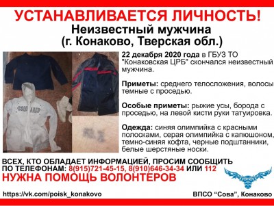 В Тверской области устанавливают личность умершего мужчины - новости ТИА