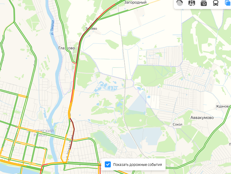 Карта пробок тверь сейчас