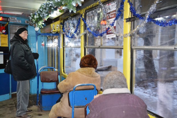 Новогодний трамвай в 2014 году