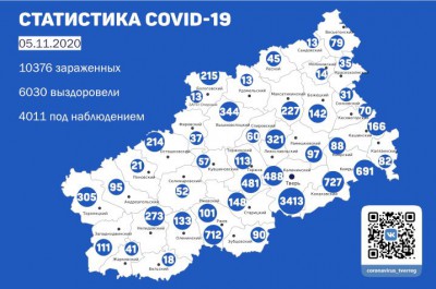 Новые случаи коронавируса зарегистрированы в 25 районах Тверской области  - новости ТИА