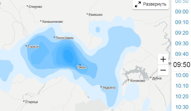 Погода в спирово карта осадков