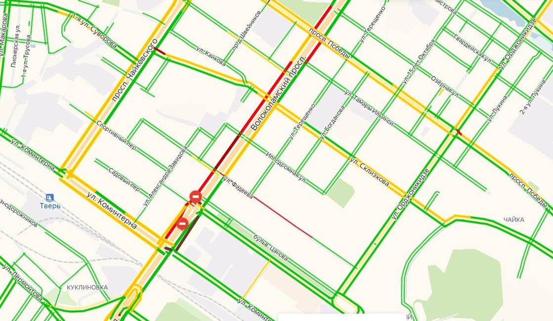 Карта твери волоколамский проспект
