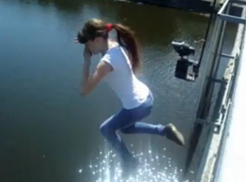      girl jumping in the water  Stock  Adobe  Stock