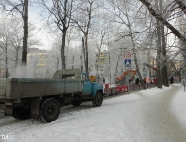 В садике прорвало трубу