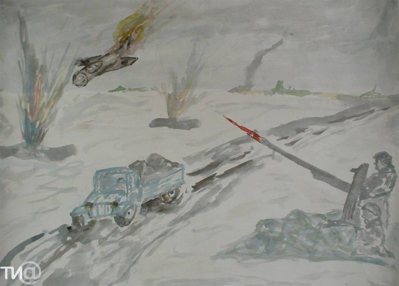 Дорога жизни рисунок карандашом