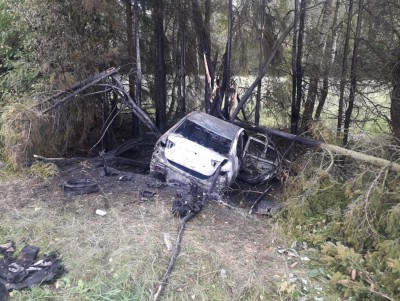 В Тверской области водитель улетел в кювет, автомобиль загорелся - Новости ТИА