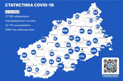 Новые случаи коронавируса выявили в 26 городах и районах Тверской области - новости ТИА