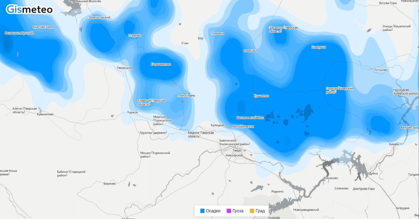 Карта осадков тверь